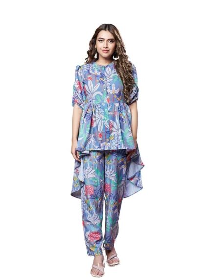 Women Ethnic Kurta Set | Rayon Co-Ord Set | Fancy Pajama Set | Pack of 2 | Floral Printed Top & Pant Set | Full Pair Set | A-line Kurta Set for Women |